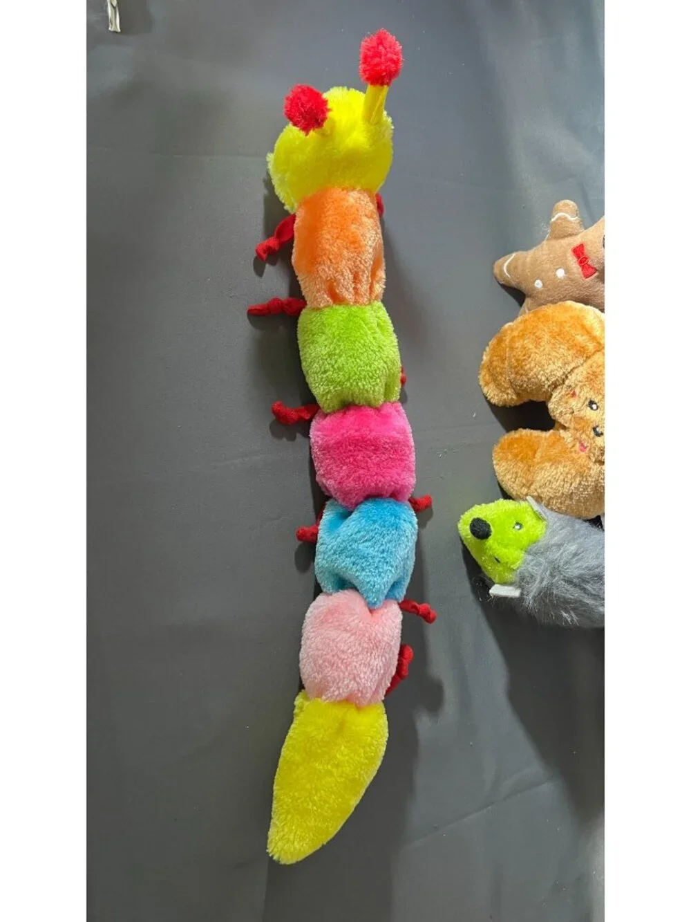 ZippyPaws Plush Dog Toys Bundle - Caterpillar Hedgehog Gingerbread Man & Croissa